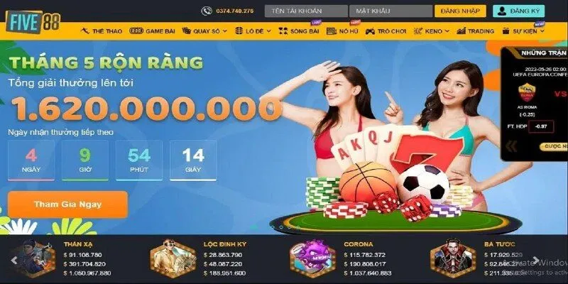 FIVE88 - Nơi Giới Game Thủ Tìm Thấy Tỷ Lệ Thưởng Hấp Dẫn 3 Hệ thống tận tình hỗ trợ 24/7
